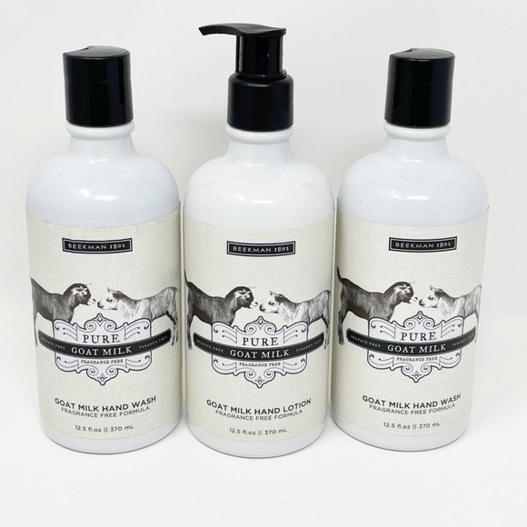 Lot 3 Beekman 1802 Pure Goat Milk 2 - Hand Wash & 1 - Lotion NEW - Picture 1 of 7